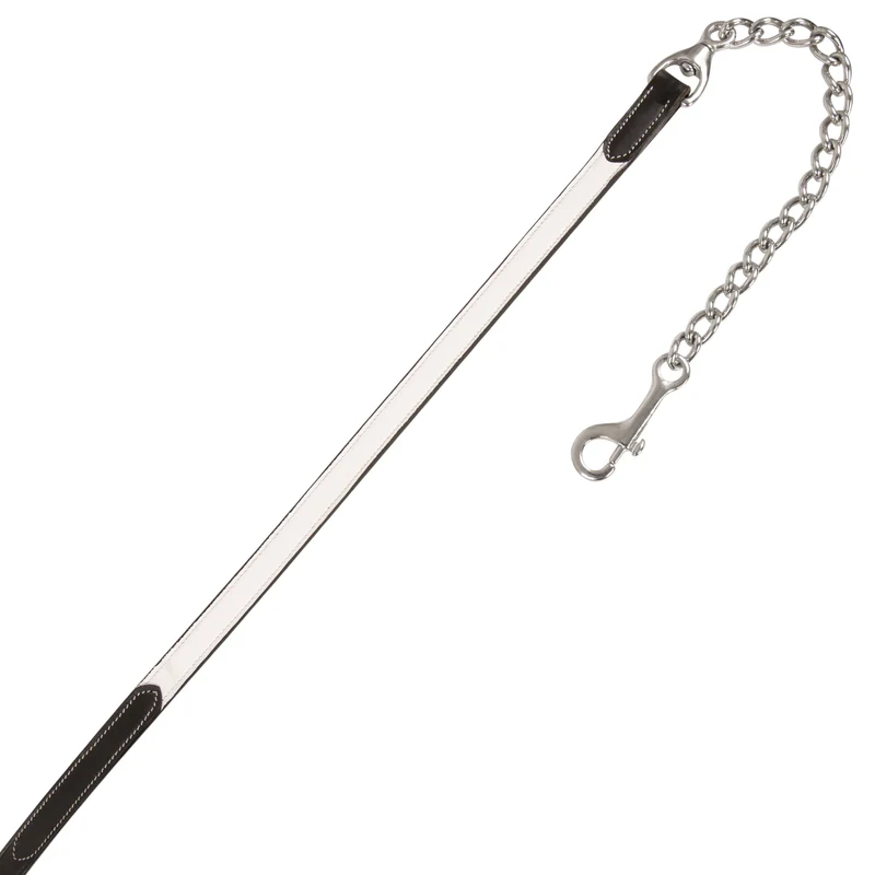 Duo-Tone Leather Lead with Chain - White