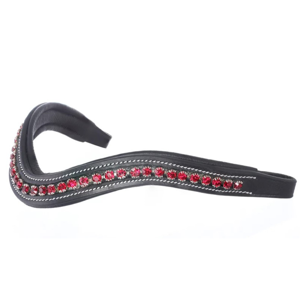 Elegant Deep Curved Soft Padded Siam Crystal Decorated Browband