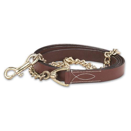 Leather Lead with Single Brass Chain