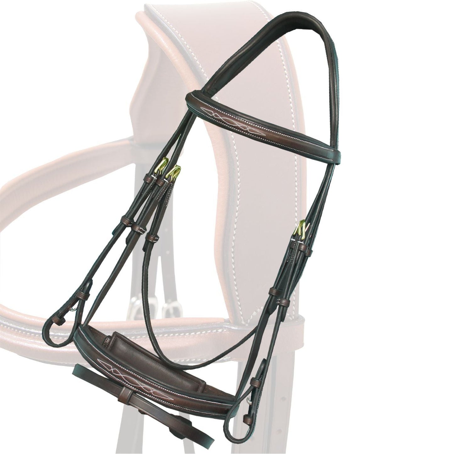ExionPro Designer Fancy Stitched Bridle with Flash and Rubber Reins