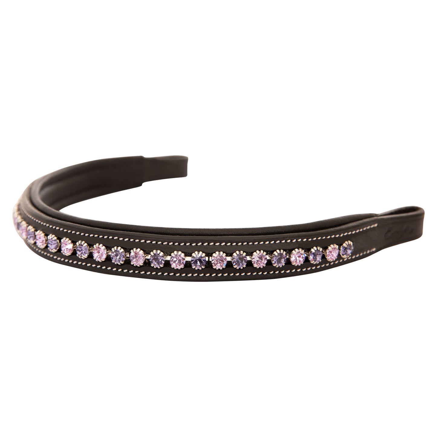 ExionPro Elegant Deep Curved Soft Padded Tanzanite, Violet Colored Crystal Decorated Browband