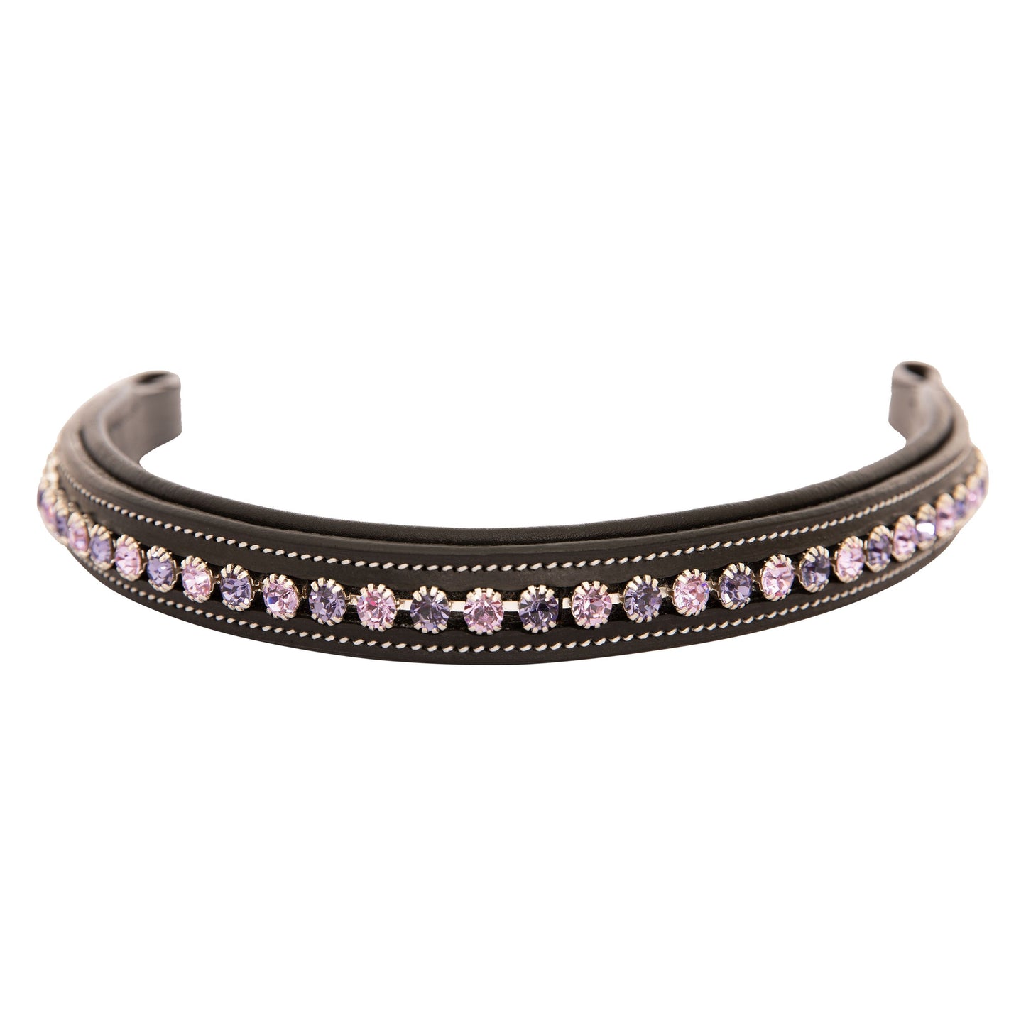 ExionPro Elegant Deep Curved Soft Padded Tanzanite, Violet Colored Crystal Decorated Browband