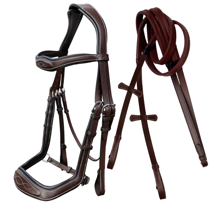 Anti-Pressure Anatomic Jumping Raised Padded Fancy Wave Stitched Bridle