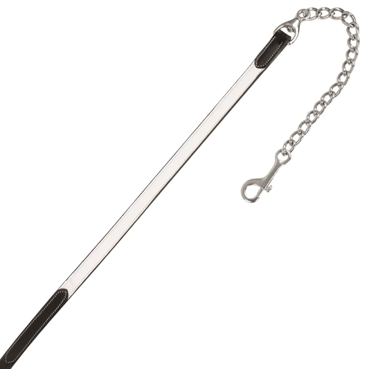 Duo-Tone Leather Lead with Chain - White