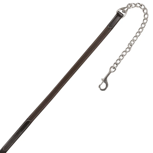 Duo-Tone Leather Lead with Chain - Havana.