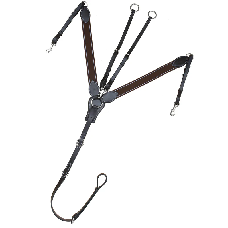Padded Leaf Shape Horse Breastplate with Running Attachment - Matching Elastic