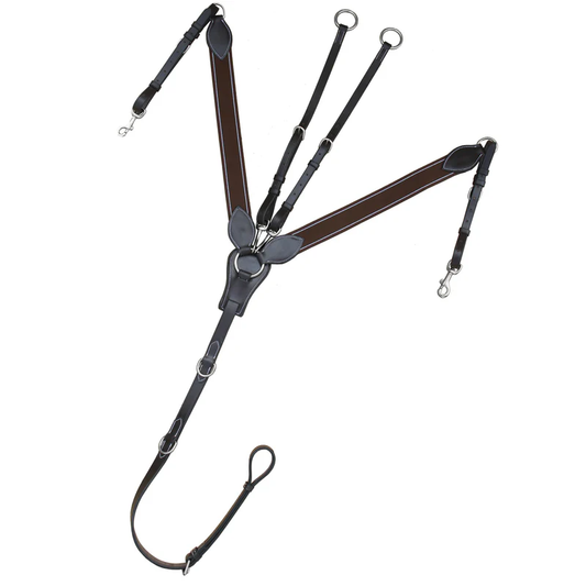 Padded Leaf Shape Horse Breastplate with Running Attachment - Matching Elastic