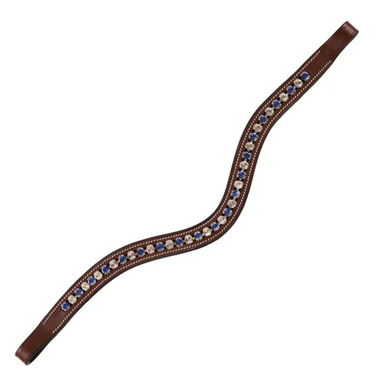 Elegant Blue & Clear Crystal Browband