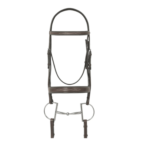 Ovation Fancy Raised traditional Crown Flat Wide Nose Padded Bridle